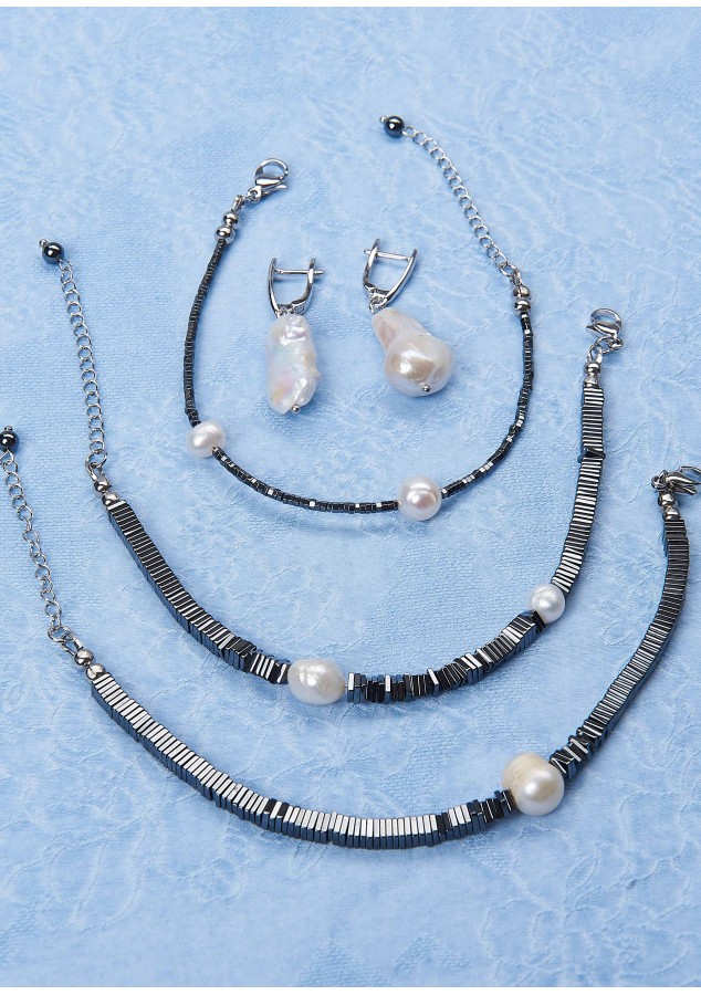 Колье Жемчуг графит