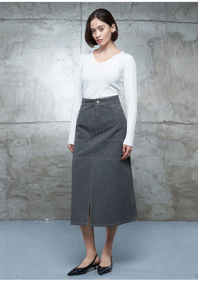 Юбка Джесика из хлопка серая