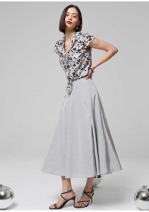 Юбка Элис жемчужно-серая из вискозы