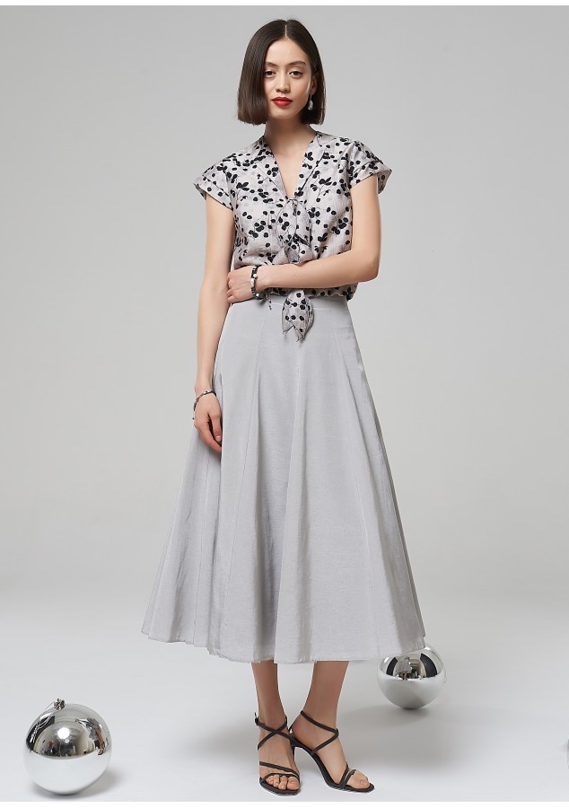 Юбка Элис жемчужно-серая из вискозы