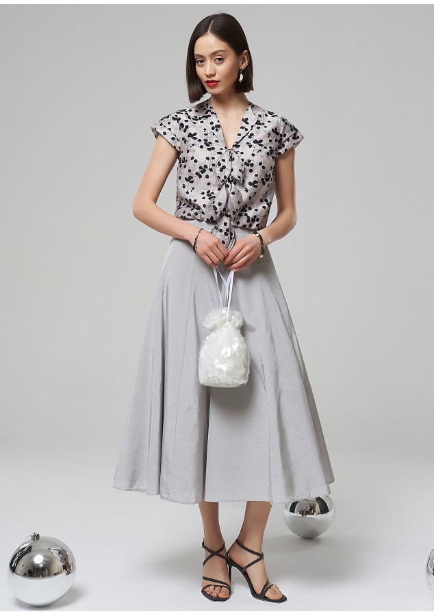 Юбка Элис жемчужно-серая из вискозы