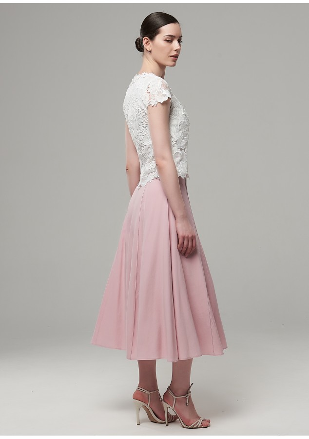 Юбка Лора из вискозы пудровая