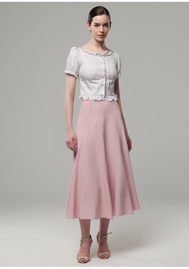 Юбка Лора из вискозы пудровая