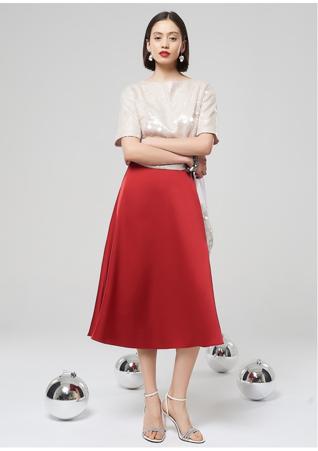 Юбка Любовь из вискозы красная