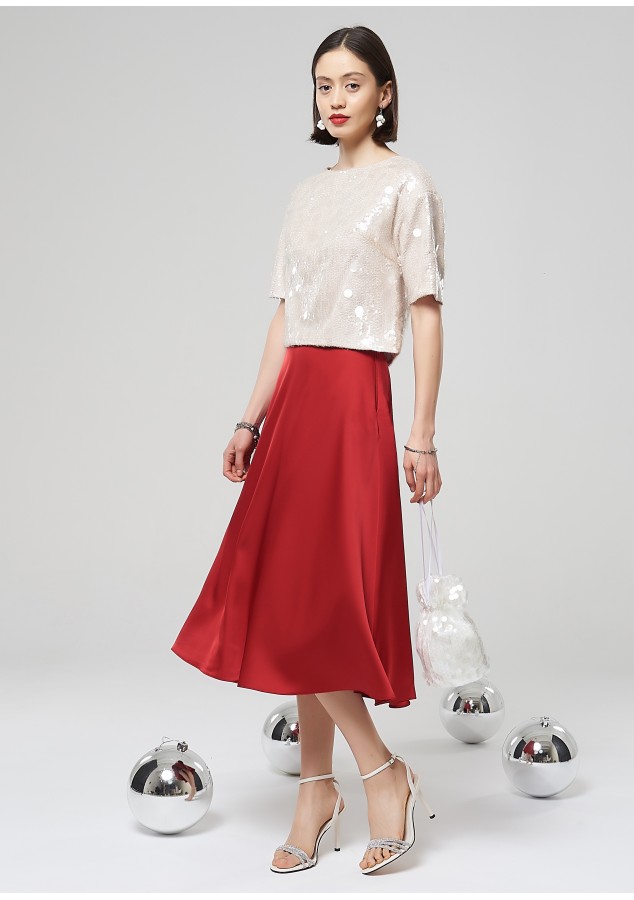 Юбка Любовь из вискозы красная