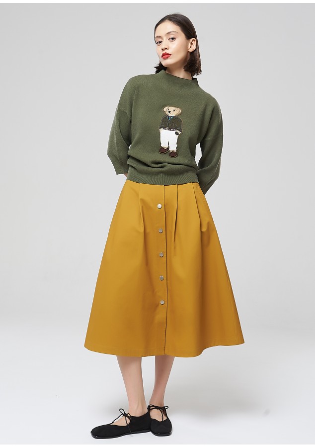 Юбка Рамона из хлопка горчичная