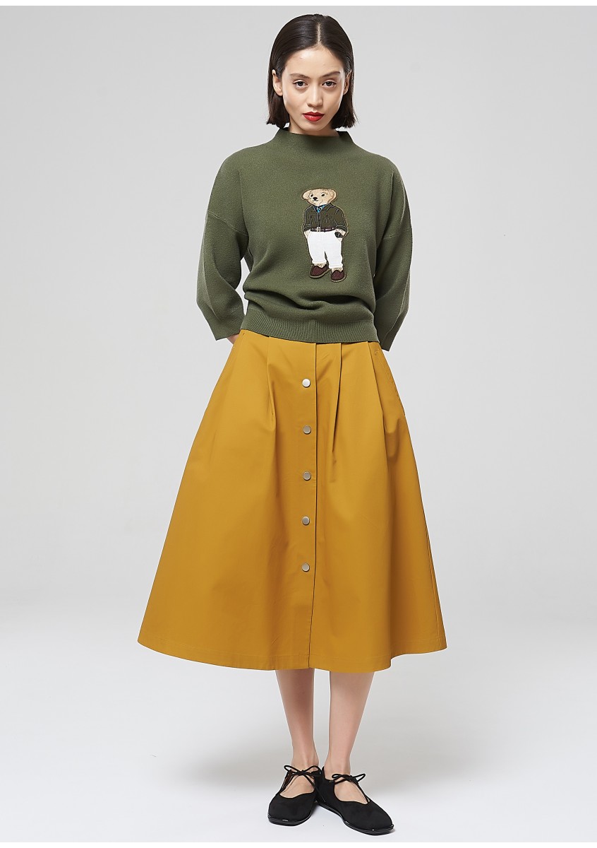 Юбка Рамона из хлопка горчичная