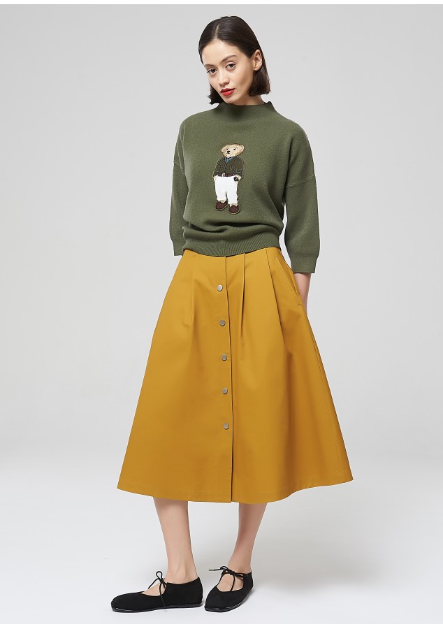 Юбка Рамона из хлопка горчичная