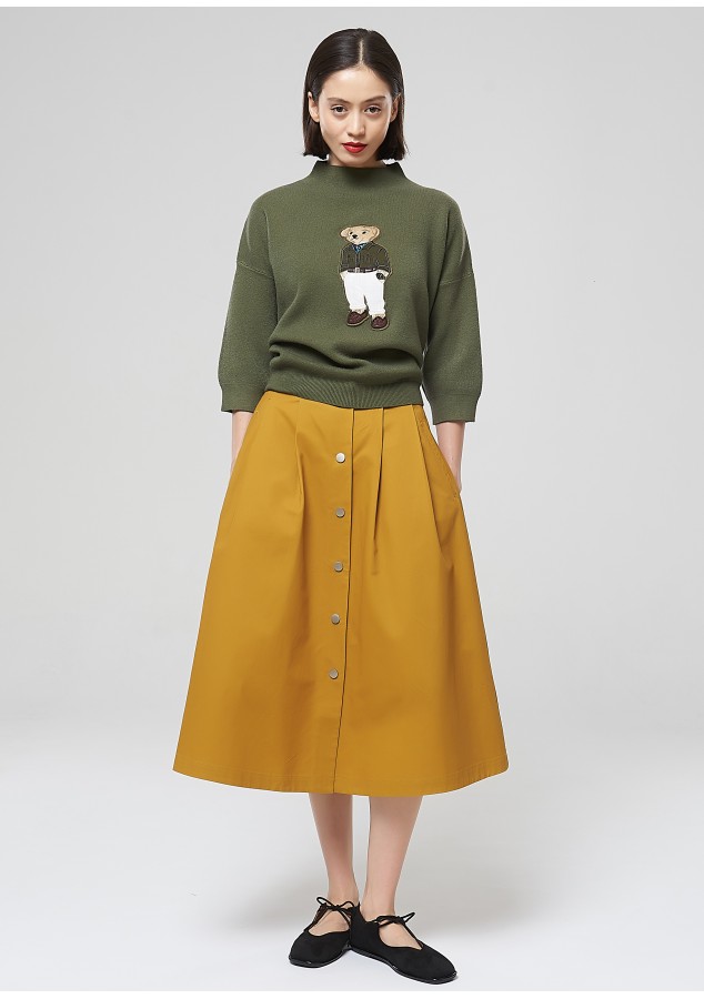 Юбка Рамона из хлопка горчичная