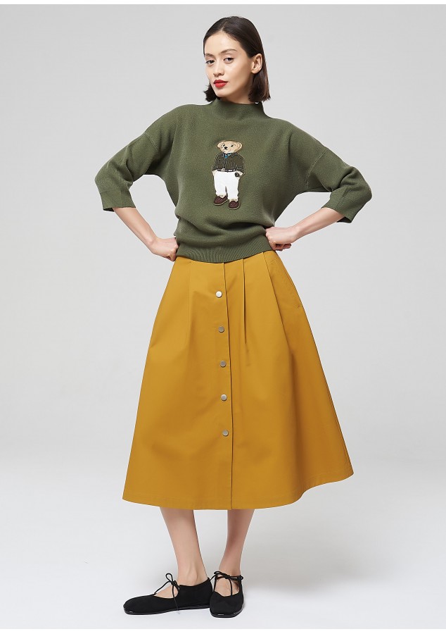 Юбка Рамона из хлопка горчичная