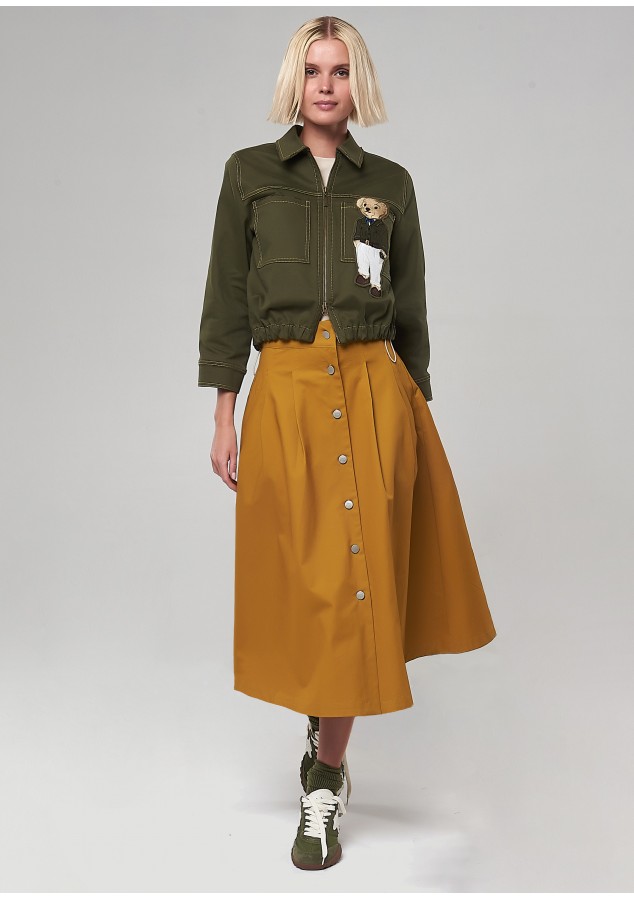 Юбка Рамона из хлопка горчичная