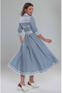 Платье Ангелина (Шитье голубое/серое) Платье Ангелина (Шитье голубое/серое)