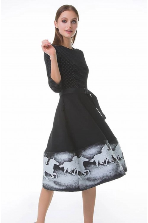 Платье Французский Колокол (Кони) из хлопка и вискозы